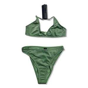 Brand New NWT Unworn Triangl Rhay Fawn Sparkle Bathing Suit Set Size Small!